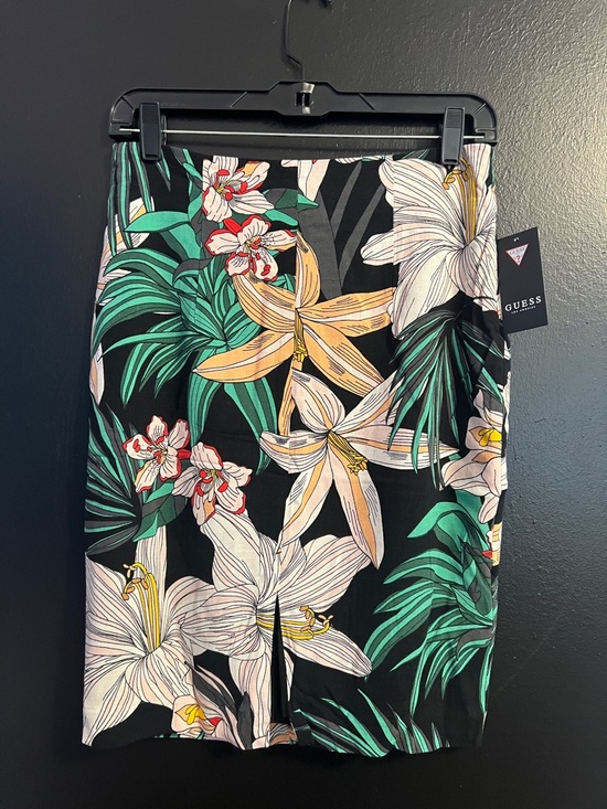 Guess Dresses & Skirts - Guess? Tropical Floral Pencil Skirt - Black with Green & Cream Blooms